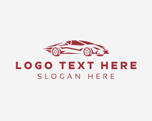 Driving - Red Sports Car Vehicle logo design