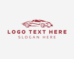 Red Sports Car Vehicle Logo