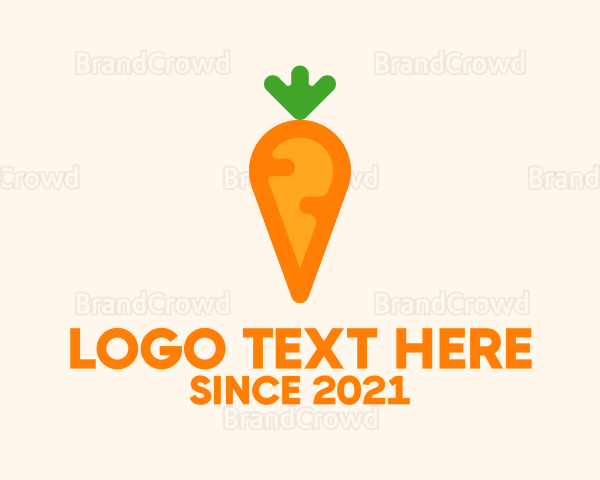 Organic Carrot Vegetable Logo