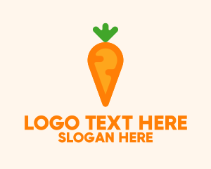 Organic Carrot Vegetable  Logo