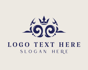 Majestic - Blue Luxury Crown logo design