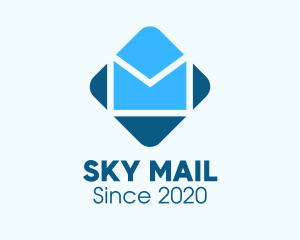 Blue Mail Envelope logo design