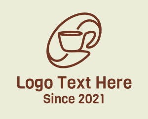 Caffeine - Monoline Bean Cup logo design