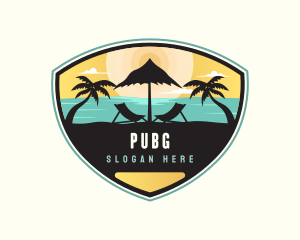 Beach Summer Vacation Badge Logo