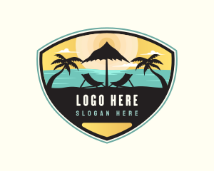 Beach - Beach Summer Vacation Badge logo design
