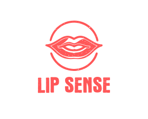 Vintage Kiss Lips logo design