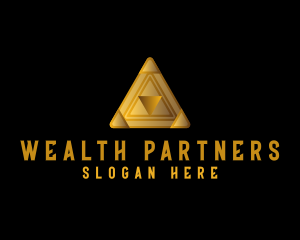 Gold Pyramid Polygon logo design