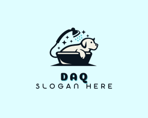 Dog Shower Pet Grooming Logo