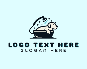 Shower - Dog Shower Pet Grooming logo design