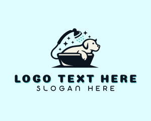 Dog Shower Pet Grooming Logo