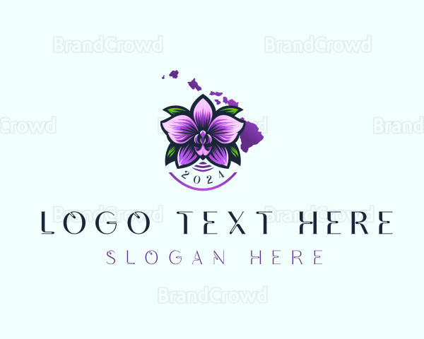 Hawaiian Orchid Flower Logo