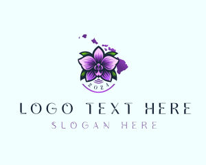 Map - Hawaiian Orchid Flower logo design