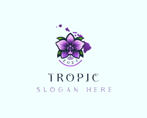 Hawaiian Orchid Flower logo design