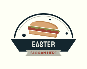 Hamburger - Sandwich Diner Badge logo design