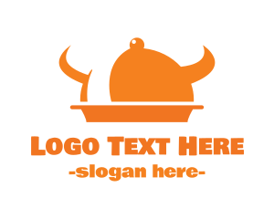 Food Truck - Viking Horns Cloche logo design