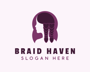 Purple Girl Braids logo design