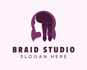 Purple Girl Braids logo design