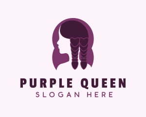 Purple Girl Braids logo design