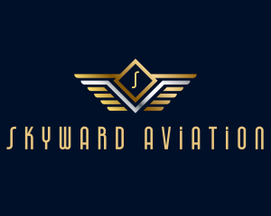 Aeronautics Golden Wings logo design