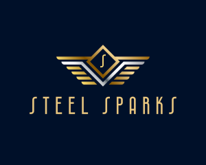 Aeronautics Golden Wings logo design