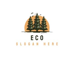 Eco Pine Tree  logo design