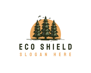 Eco Pine Tree  logo design