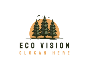 Eco Pine Tree  logo design