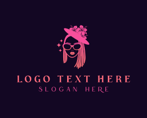 Eyeglass - Floral Fashion Woman logo design