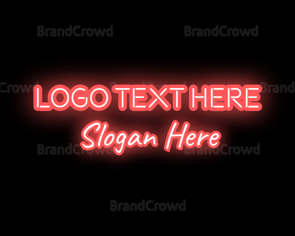 Red Light Neon Text Logo