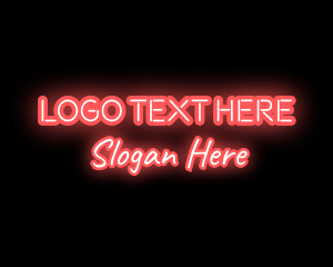 Night - Red Light Neon Text logo design