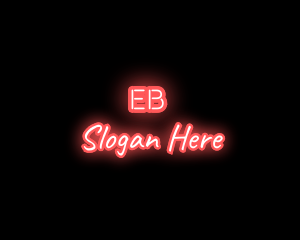 Red Light Neon Text logo design