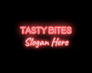 Red Light Neon Text logo design