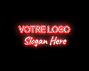 Red Light Neon Text logo design