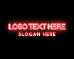 Las Vegas - Light Neon Text logo design