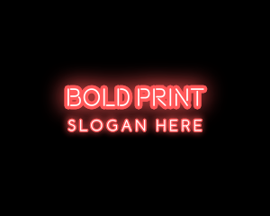 Light Neon Text logo design