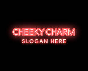 Cheeky - Light Neon Text logo design