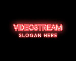 Youtube - Light Neon Text logo design