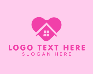 Heart - Love House Family logo design