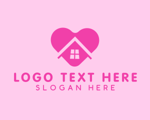 Romance - Love House Family logo design