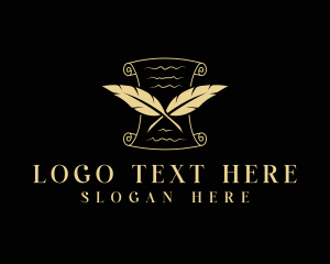 Scroll - Feather Legal Document logo design