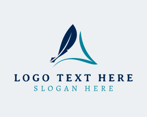 Blogger - Quill Writing Author logo design