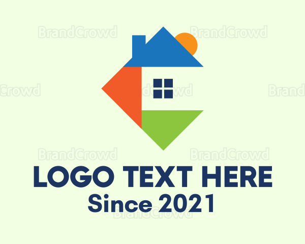 Geometric Triangle House Logo