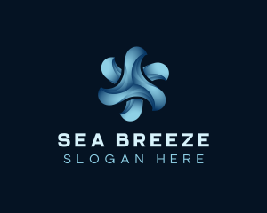 Wind Breeze Turbine logo design