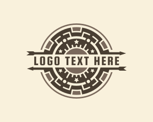 Restaurant - Arrow Tile Pattern logo design