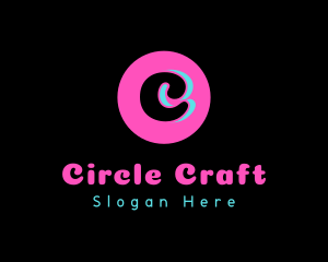 Fun Pink Circle Boutique logo design