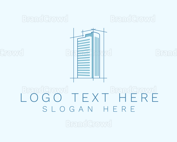 Building Architecture Blueprint Logo