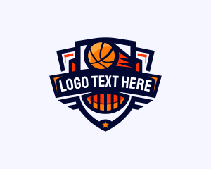 Discus Throw - Basketball Sports League logo design