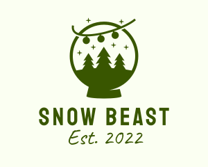 Christmas Tree Snow Globe logo design