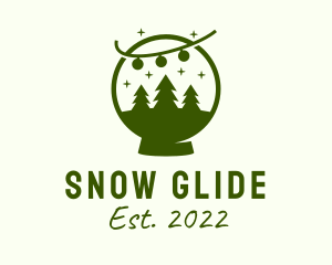 Christmas Tree Snow Globe logo design