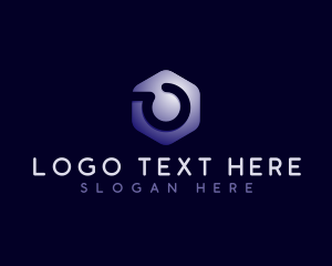 Geometric - Technology Hook Hexagon Letter O logo design